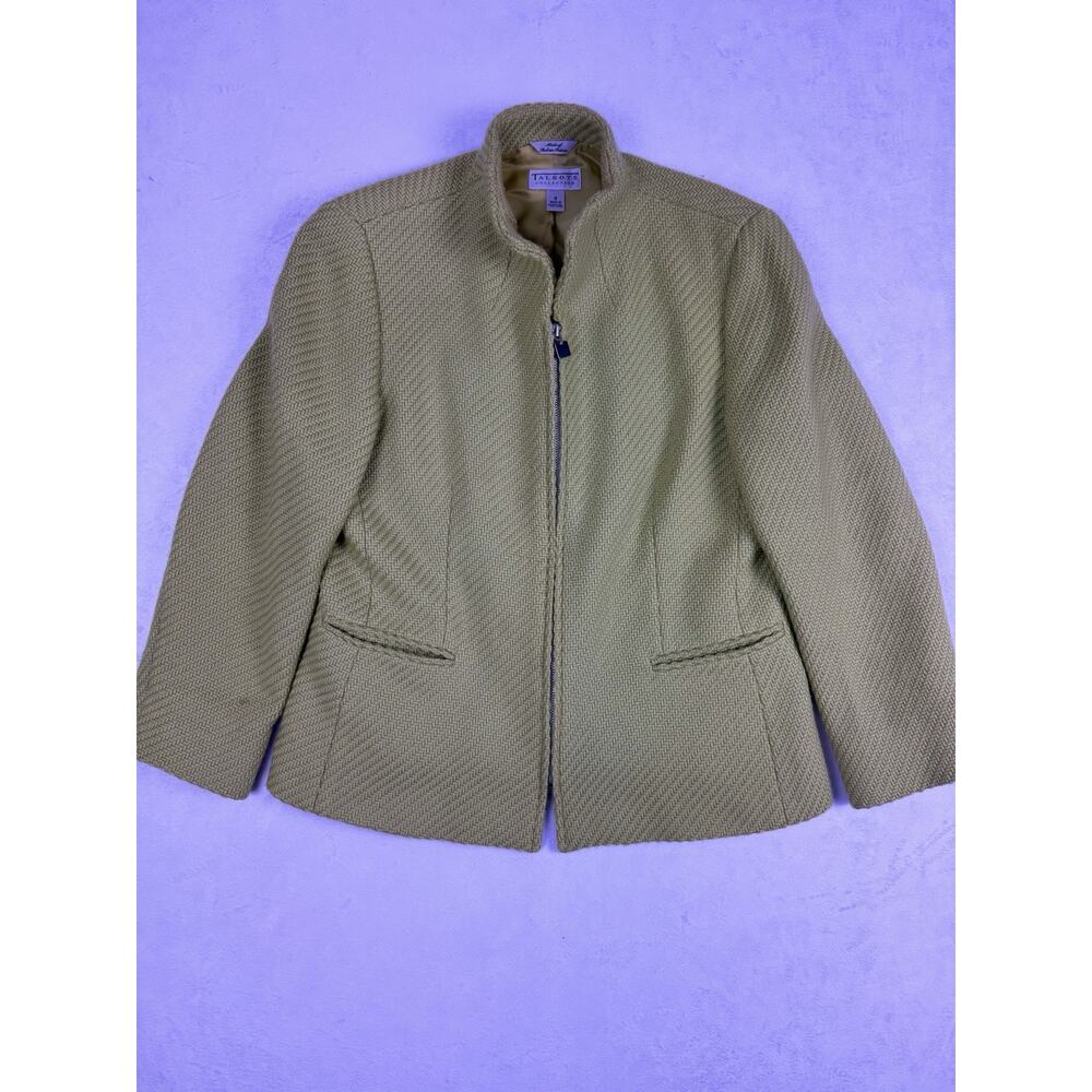 Talbots Lime Green Wool Jacket Womens Size 12 Full Zip Portugal Career Blazer